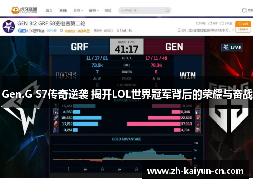 Gen.G S7传奇逆袭 揭开LOL世界冠军背后的荣耀与奋战